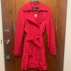 Guess Women’s Double Breasted Button Up Trench Coat